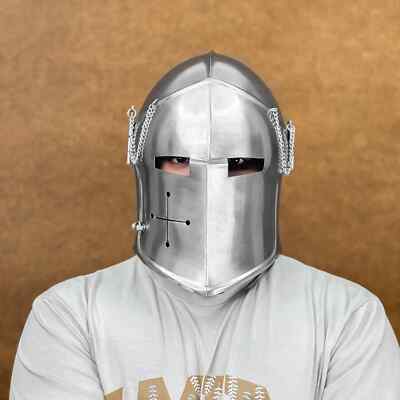 Barbuta Ritter Helm mit Visier - 18g Stahl Mittelalter Krieger Rüstung für LARP
