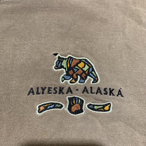 Vintage Alaska Alyeska T Shirt Embroidered Native America Bear Art Men’s 2XL - Picture 1 of 8
