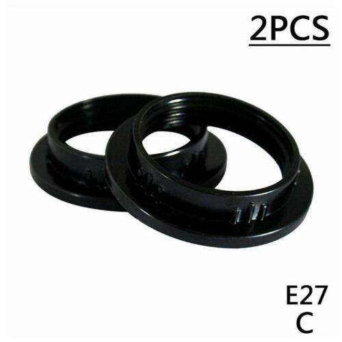 -2x Adattatore Collare Paralume Nero o Bianco E14 / Portalampada Lampadina T5D4 - Foto 9 di 11