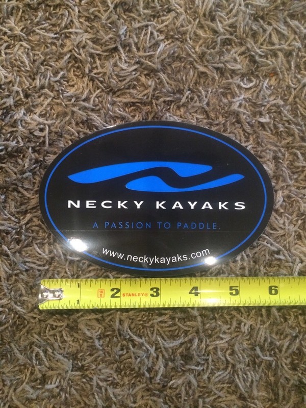 Necky Kayak Paddle Sticker Decal Approx 6" Black Blue