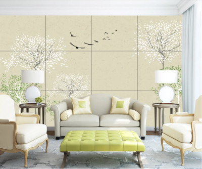 3D White Branch Bird ZHUA28662 Wallpaper Wall Murals Removable Self-adhesive Ann