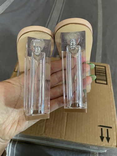 Cape Robbin Fusion Clear Block High Heel Slip On Slide Mule Open Peep Toe Sandal - Picture 6 of 11