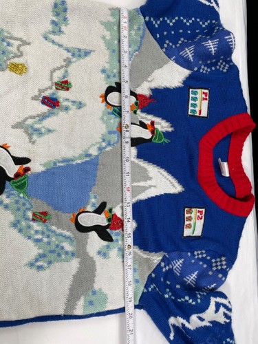 Holiday Time Boys Blue Penguin Sweater SKU 7554 Size XL - Picture 3 of 12