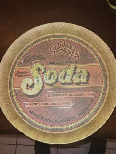 Vintage Goodfellows Brand Round 13 In 1979 Soda Tin Tray - Picture 2 of 5