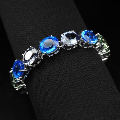 Elegant Multicolor Fancy Sapphire 88.90Ct 925 Sterling 