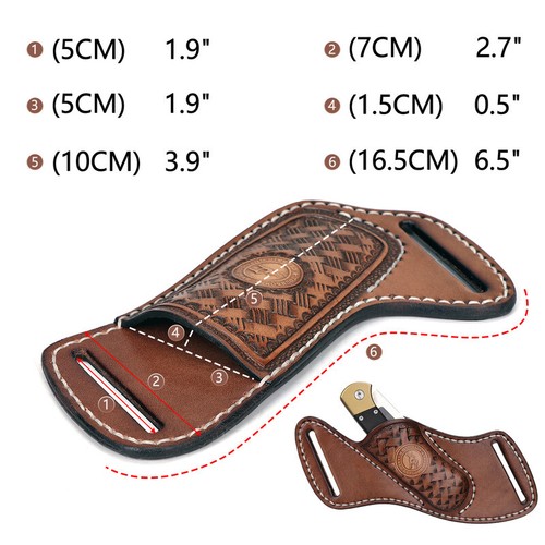 TOURBON Vintage Cuero Hoja Plegable Cuchillo Funda Cinturón Cuchillos de Bolsillo Funda EE. UU. - Imagen 2 de 24