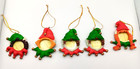 Unique Set of (5) Elf Face Photo Frame Christmas Ornaments Family Friends Gifts
