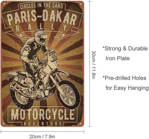 Paris Dakar Rally Metal Tin Sign Sport Vintage Poster Man Cave Decorative - Picture 2 of 6