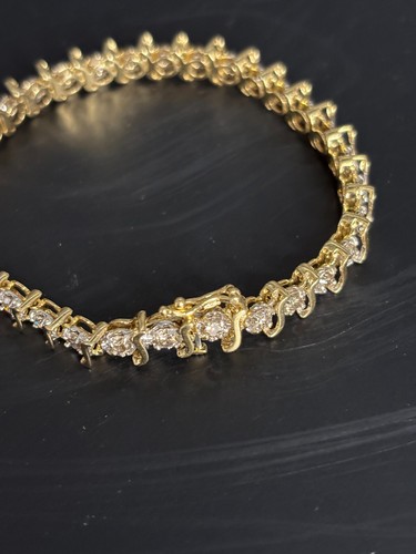 Gorgeous 14k Solid Gold 4ctw Genuine Diamond Tennis Bracelet 18.4 grams - Picture 12 of 15