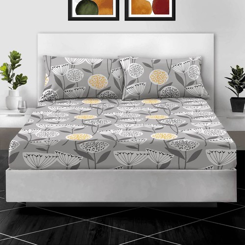 100% Egyptian Cotton Printed Fitted Sheet With Pillowcase OR Without Pillowcases - Picture 26 of 81