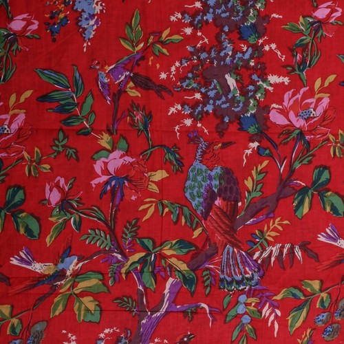 Indian 5 Yard Hand Block Floral Print 100% Cotton Dressmaking Craft Fabric - Picture 3 of 3