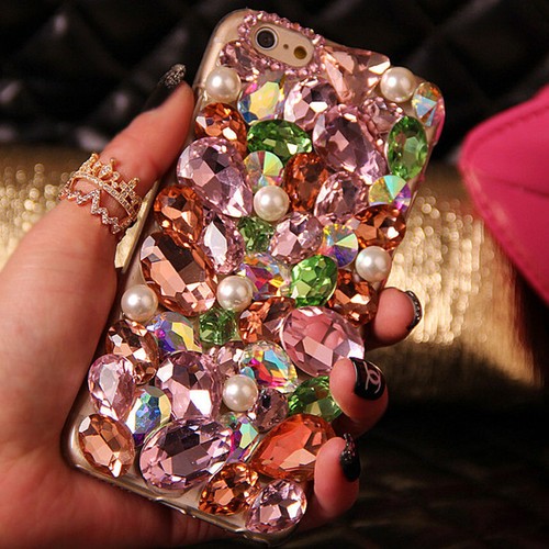 Handgefertigte Luxus Bling Diamanten Strass Kristalle Handyhülle für Samsung Nokia - Bild 7 von 19