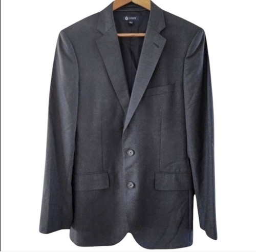 J Crew Loro Piana Aldridge Men Blazer Jacket 38R Super 120s Grey Wool Sport Coat - Picture 1 of 10