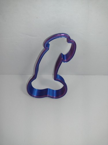 Novelty Prank Plastic Penis Cookie Cutter Purple And Blue Metallic Look - Picture 1 of 3