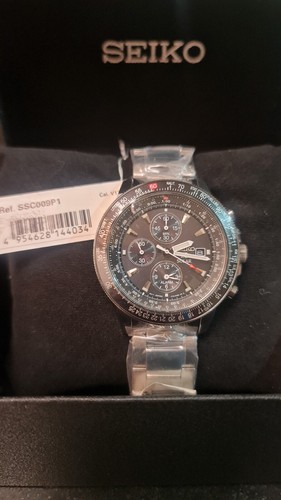 SEIKO ProspeX SSC009P1 Solar Chronograph FlightMaster Steel Watch V172 Pilot - Picture 5 of 5