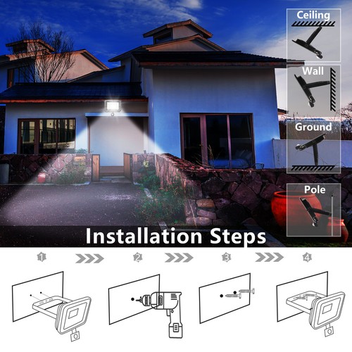 10W-500W LED Fluter Strahler Außen mit Bewegungsmelder 230V Flutlicht IP65 Lampe - Bild 14 von 49