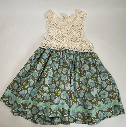 MATILDA JANE  Sz 8 Tunic Dress Shirt Orchid Crochet Sara Secret Fields Floral - Picture 1 of 9