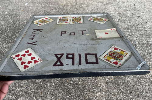 Antique Game Board Chinese Checkers Tripoley Folk Art 1940s Double Sided Outside - Picture 9 of 24
