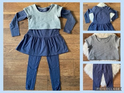 Vertbaudet 3 in 1 Kleid Gr. 126 / 8 Jahre m. Leggings und Pulli