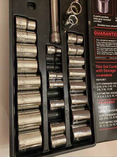 Vintage Craftsman 1/4” and 3/8” Socket Set Metric Standard - Picture 5 of 8