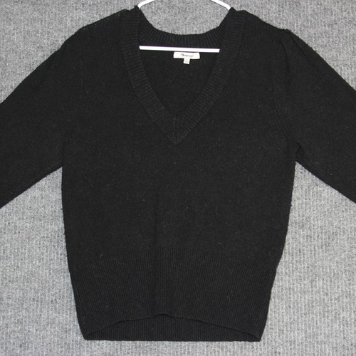 Madewell Womens Sweater Size S Black V Neck Long Sleeve Pullover Knit - Picture 2 of 4