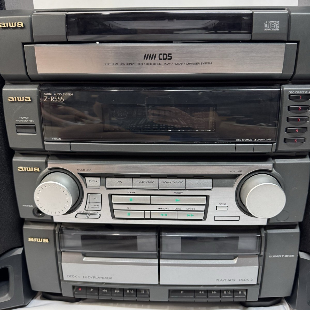 AIWA Digital Audio system Z-R555 Super T Bass W Speakers | eBay