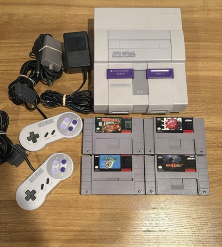 Super Nintendo SNES Console W/Games Cleaned Tested