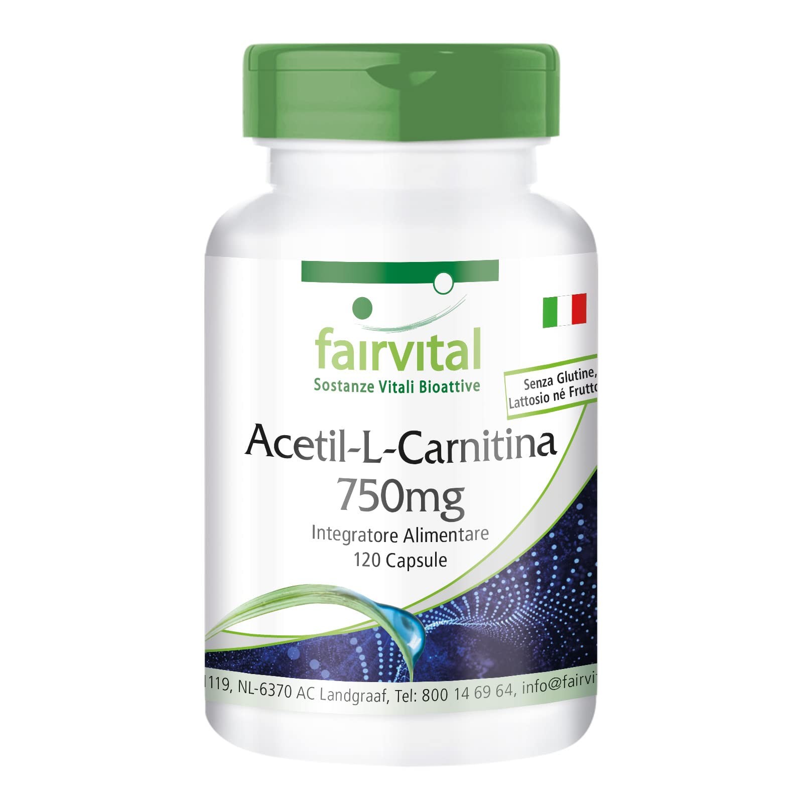 Acetil L-Carnitina Fairvital 750mg | Brucia Grassi e Focus Mentale 120 Cps