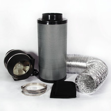 8" 200/600 Twin Speed Extraction Fan Carbon Filter Kit Kitchens Workshops Office