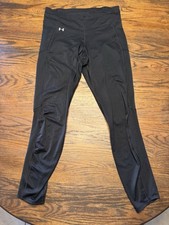 Under Armour Women's Ankle Activewear Pants Stretch Zip Pocket Black L