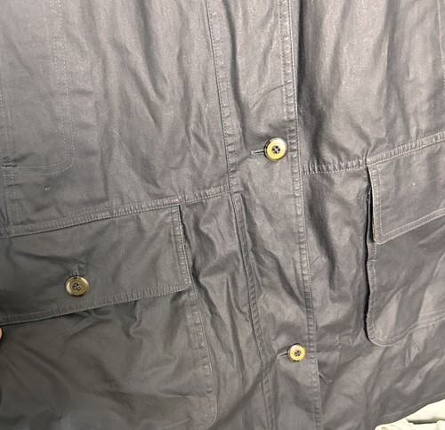 Orvis Jacket Men’s Waxed Cotton Barn Field Coat Corduroy Trim Lined Jacket Sz XL - Picture 2 of 7