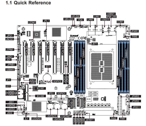 H12SSL-i Supermicro AMD EPYC 7002 single-channel motherboard EPYC Rome series - Afbeelding 6 van 8