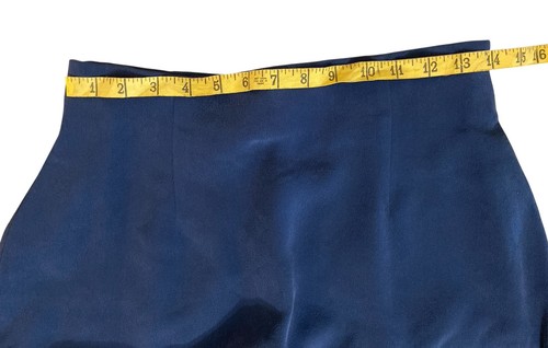 Vintage Ann Taylor 2 Piece Navy Blue Silk & Linen Blend Suit Set Blazer Skirt 8 - Picture 10 of 12