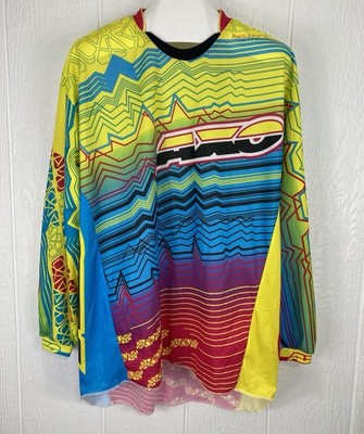 AXO MX Gear Motocross BMX Long Sleeve Racing Jersey Shirt Size XL Crazy Colors