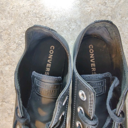 Converse All Star Chunky Platform Glitter Rainbow Faux Black Leather Womens 9.5 - Picture 8 of 9