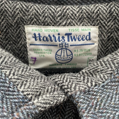Harris Tweed Cape Caplet Wolle M mittelblau grau - Bild 4 von 14