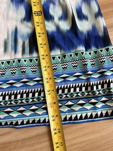 Hale Bob Womens Dress XS Sleeveless Knee Length Halter Floral Boho Turquoise - Picture 10 of 12