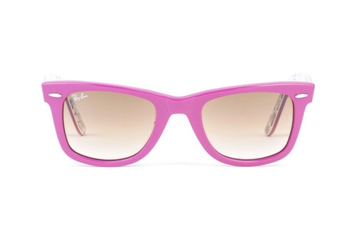 Ray Ban Classic Wayfarer RB 2140 104551 Pink, Black and White print w/Brown Grad - Picture 3 of 5