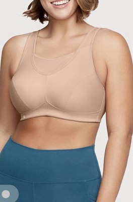 Glamorise Full Figure No-Bounce Camisole Wirefree Sports Bra Cafe 40C