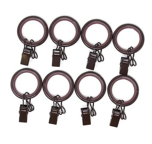 1-inch Metal Curtain Drapery Rings with Clips, Eyelets and Nylon Inserts Quie...