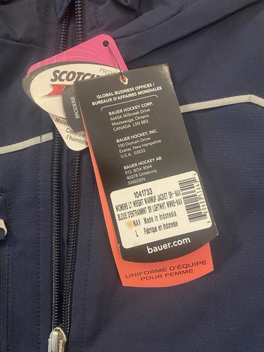 Bauer Team Jacket Womens Large Warm Up Coat Ice Hockey Blue NWT - Picture 2 of 4