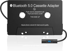 Audio Cassette Aux Adapter, Bluetooth 5.0 Cassette Receiver,Cassette Tape to Aux