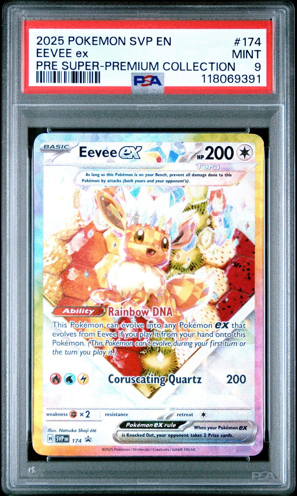2025 POKEMON SVP EN-SV BLACK STAR PROMO #174 EEVEE EX PSA 9