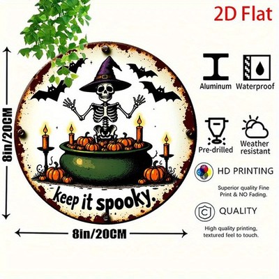 Witch Hat Bat Pumpkin 8x8''