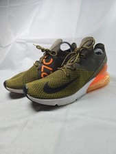 Nike Air Max 270 Flyknit Olive Flak Orange Shoes Men's 11.5 A01023-301
