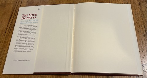 THE FOUR DONKEYS : by Lloyd Alexander : illus Lester Abrams : hbdj : vintage - Picture 3 of 6