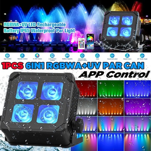 Waterproof RGBWAUV Stage Par Light Rechargeable Wireless Battery Uplight DMX APP - Picture 19 of 19