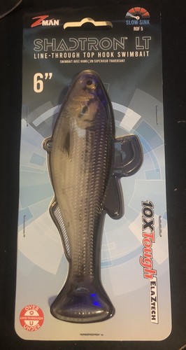 z-man zman shadtron 6" line-thru top hook swimbait slow sink gizzard shad - Picture 1 of 3