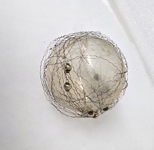 Vintage Germany Crinkle Wire Wrap Unversilbert Weihnachtsschmuck Quecksilber Glasperlen - Bild 10 von 13