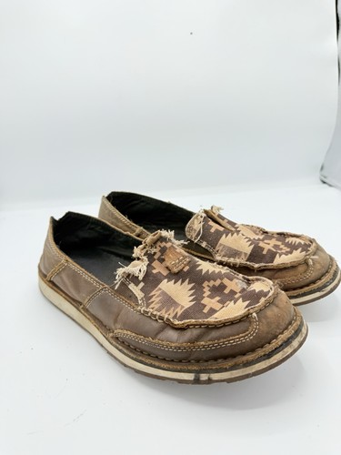 Ariat Cruiser Loafers Women Size 10 B  Brown Suede Aztec Print Casual Shoes 1929 - Bild 1 von 13